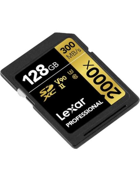 LEXAR 128GB PROFESSIONAL 2000X SDXC UHS-II CARDS, UP TO 300MB/S READ 260MB/S WRITE C10 V90 U3