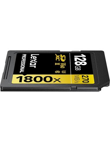 LEXAR 128GB PROFESSIONAL 1800X SDXC UHS-II CARDS, UP TO 280MB/S READ 210MB/S WRITE C10 V60 U3
