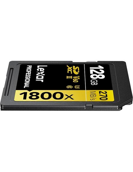LEXAR 128GB PROFESSIONAL 1800X SDXC UHS-II CARDS, UP TO 280MB/S READ 210MB/S WRITE C10 V60 U3