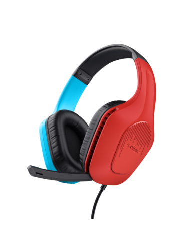 Trust GXT 416S Zirox Auriculares Alámbrico Diadema Juego Negro, Cian, Rojo