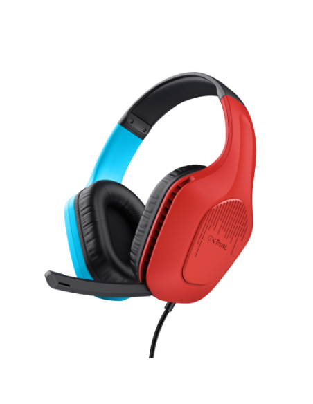 Trust GXT 416S Zirox Auriculares Alámbrico Diadema Juego Negro, Cian, Rojo
