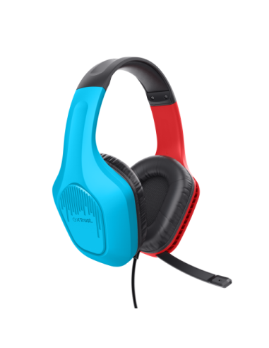 Trust GXT 416S Zirox Auriculares Alámbrico Diadema Juego Negro, Cian, Rojo