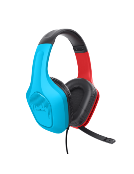 Trust GXT 416S Zirox Auriculares Alámbrico Diadema Juego Negro, Cian, Rojo
