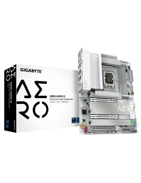 GIGABYTE Placa base Z890 AERO G - Compatible con CPUs Intel Core Ultra (Serie 2), VRM de 16+1+2 fases, hasta 8800MHz DDR5 (OC), 