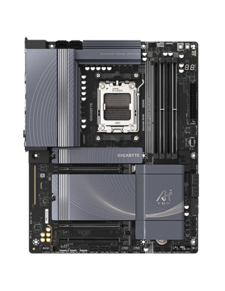 PLACA GIGABYTE B850 AI TOP,AMD,AM5,B850,4DDR5,256GB,1HDMI+USB-C,4SATA3+3M.2,2X10GBELAN+WIFI7+BT5.4,7USB3.2,ATX