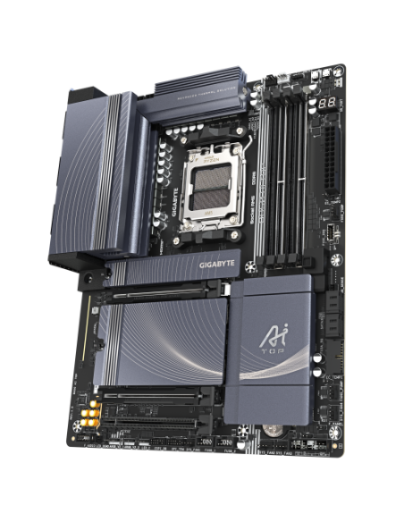 PLACA GIGABYTE B850 AI TOP,AMD,AM5,B850,4DDR5,256GB,1HDMI+USB-C,4SATA3+3M.2,2X10GBELAN+WIFI7+BT5.4,7USB3.2,ATX