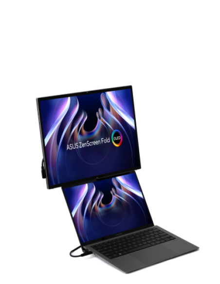 ASUS ZenScreen Fold OLED MQ17QH pantalla para PC 43,9 cm (17.3") 2560 x 1920 Pixeles Quad HD Plata