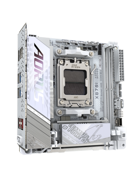 GIGABYTE X870I AORUS PRO ICE Placa base - Compatible con procesadores AMD Ryzen serie 9000, VRM de 8+2+1 fases, hasta 8400 MHz D