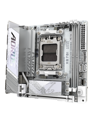 GIGABYTE X870I AORUS PRO ICE Placa base - Compatible con procesadores AMD Ryzen serie 9000, VRM de 8+2+1 fases, hasta 8400 MHz D