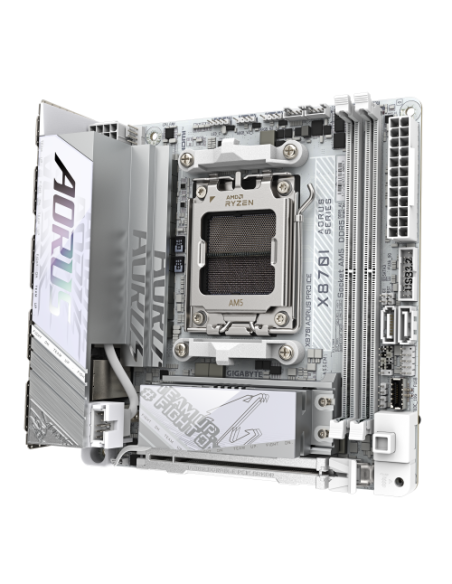 GIGABYTE X870I AORUS PRO ICE Placa base - Compatible con procesadores AMD Ryzen serie 9000, VRM de 8+2+1 fases, hasta 8400 MHz D