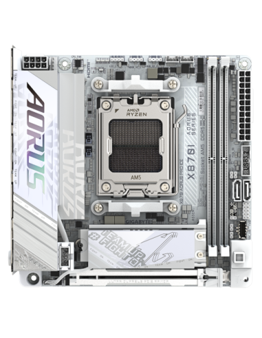 GIGABYTE X870I AORUS PRO ICE Placa base - Compatible con procesadores AMD Ryzen serie 9000, VRM de 8+2+1 fases, hasta 8400 MHz D