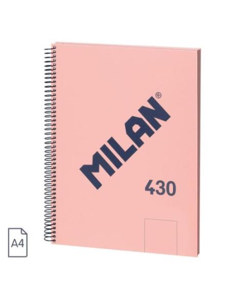 CUADERNO A4 CON ESPIRAL Y TAPA DURA, 80 HOJAS BLANCAS DE 95 GR/M, COLECCIÓN 430 SINCE 1918, ROSA MILAN 57141E80P