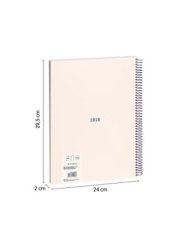 CUADERNO A4 CON ESPIRAL Y TAPA DURA, 80 HOJAS BLANCAS DE 95 GR/M, COLECCIÓN 430 SINCE 1918, BEIGE MILAN 57141E80BG