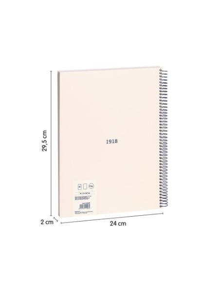 CUADERNO A4 CON ESPIRAL Y TAPA DURA, 80 HOJAS BLANCAS DE 95 GR/M, COLECCIÓN 430 SINCE 1918, BEIGE MILAN 57141E80BG
