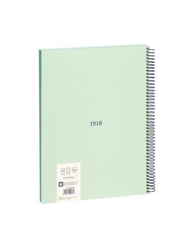 LIBRETA CON ESPIRAL, PAPEL CUADRICULADO, 80 HOJAS A4, SERIE 1918, VERDE MILAN 57143E80GR