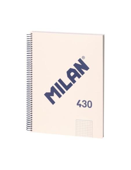 LIBRETA CON ESPIRAL, PAPEL CUADRICULADO, 80 HOJAS A4, SERIE 1918, BEIGE MILAN 57143E80BG