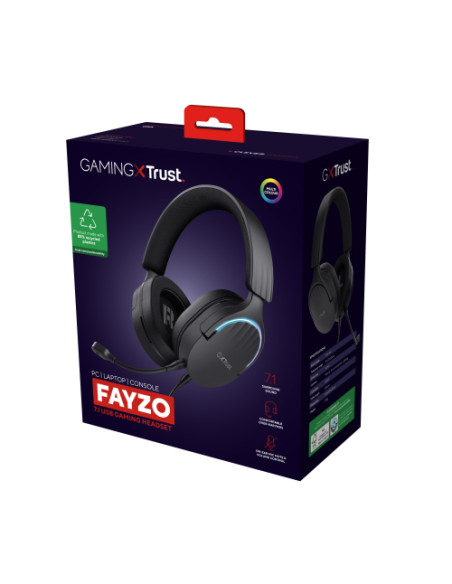 Trust GXT 490 FAYZO Auriculares Alámbrico Diadema Juego USB tipo A Negro