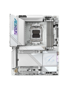 GIGABYTE Placa base X870E AORUS PRO ICE - Compatible con CPUs AMD Ryzen 9000, VRM digital de 16+2+2 fases, hasta 8000MHz DDR5 (O 2