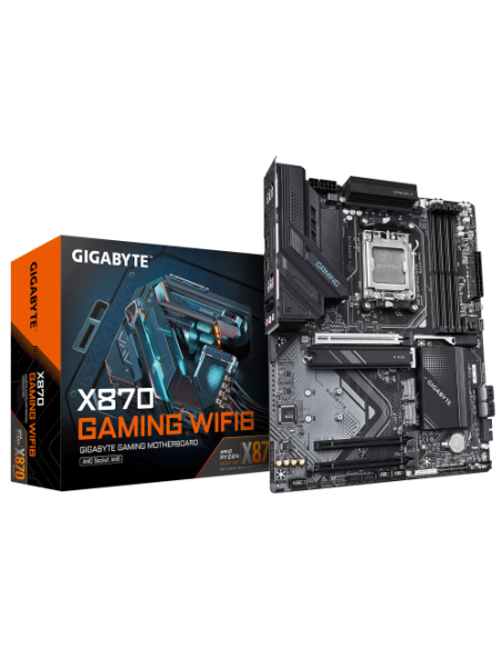 GIGABYTE X870 GAMING WIFI6 Placa Base - Compatible con CPUs AMD Ryzen 9000, VRM de 8+2+2 fases, hasta 8000MHz DDR5 (OC), 1x PCIe