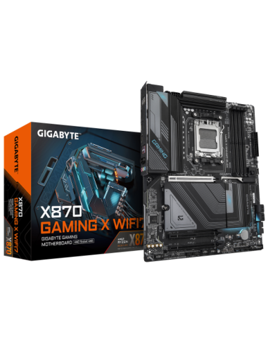 GIGABYTE Placa Base X870 GAMING X WIFI7 - Compatible con CPUs AMD Ryzen 9000, 16+2+2 fases VRM, hasta 8000MHz DDR5 (OC), 1xPCIe 
