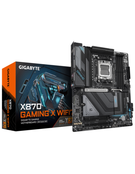 GIGABYTE Placa Base X870 GAMING X WIFI7 - Compatible con CPUs AMD Ryzen 9000, 16+2+2 fases VRM, hasta 8000MHz DDR5 (OC), 1xPCIe 