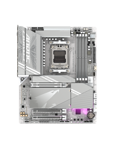 GIGABYTE Placa base X870 A ELITE WF7 ICE - Compatible con CPUs AMD Ryzen 9000, VRM digital de 16+2+2 fases, hasta 8000MHz DDR5 (
