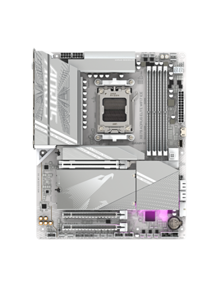 GIGABYTE Placa base X870 A ELITE WF7 ICE - Compatible con CPUs AMD Ryzen 9000, VRM digital de 16+2+2 fases, hasta 8000MHz DDR5 (