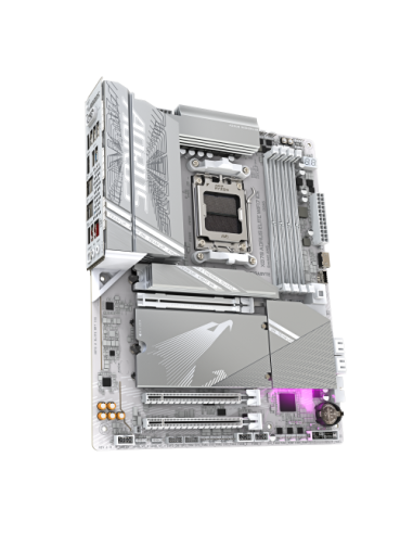 GIGABYTE Placa base X870 A ELITE WF7 ICE - Compatible con CPUs AMD Ryzen 9000, VRM digital de 16+2+2 fases, hasta 8000MHz DDR5 (