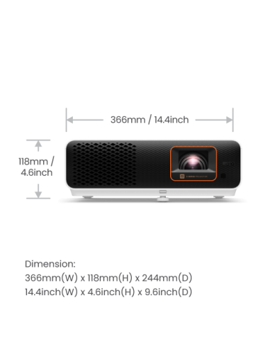 BenQ X500i videoproyector Proyector de corto alcance 2200 lúmenes ANSI DLP 2160p (3840x2160) Negro, Blanco