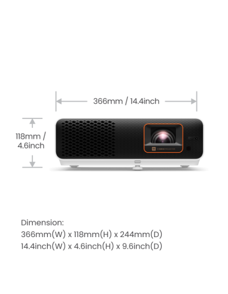 BenQ X500i videoproyector Proyector de corto alcance 2200 lúmenes ANSI DLP 2160p (3840x2160) Negro, Blanco