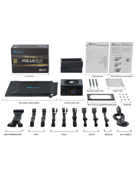 Seasonic FOCUS SGX-750 (2021) unidad de fuente de alimentación 750 W 20+4 pin ATX SFX Negro