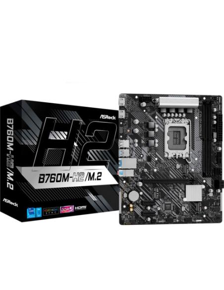 PLACA ASROCK B760M-H2/M.2,INTEL,1700,B760,2DDR5,96GB,HDMI+DP,4SATA+2M.2,5USB 3.2+1USB-C,GBLAN,MATX