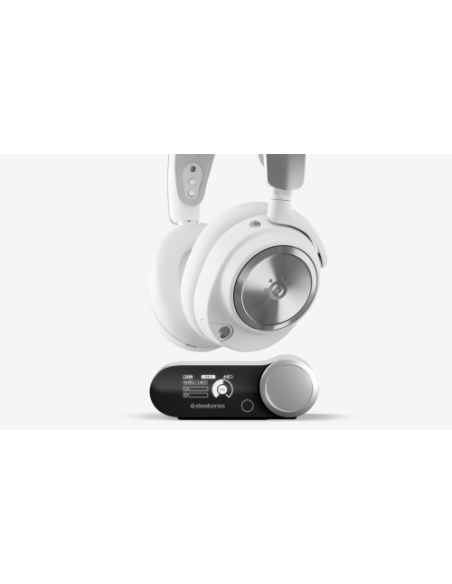 Steelseries Arctis Nova Pro Wireless Auriculares Inalámbrico y alámbrico Diadema Juego Bluetooth Plata, Blanco