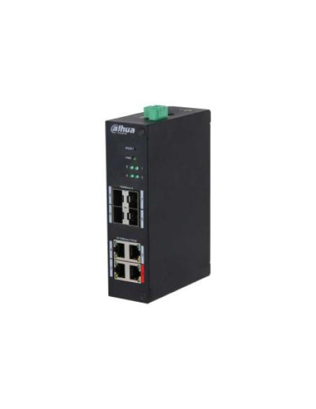 (DH-HS4408-4ET-96) DAHUA SWITCH4 PUERTOS 10/100 + 4SFP GIGABIT 96W MANAGED L2 HARDENED POE