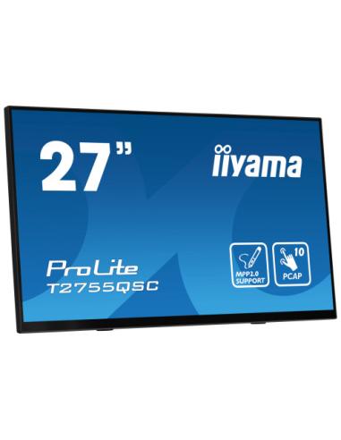 MONITOR IIYAMA 27" IPS BONDED PCAP 10P TOUCH, MPP2.0 (ACTIVE STYLUS) SUPPORTED, 2560X1440, FLAT BEZEL FREE GLASS FRONT, HDMI, DI