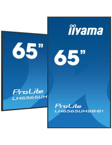 MONITOR IIYAMA 65" , UHD IPS PANEL, HAZE 1%, 800CD/M, HORIZ Y VERT, SIGNAL FAILOVER, MM 2X 10W, HDMI 2X, DP, USB 2.0 X2, WIFI, L