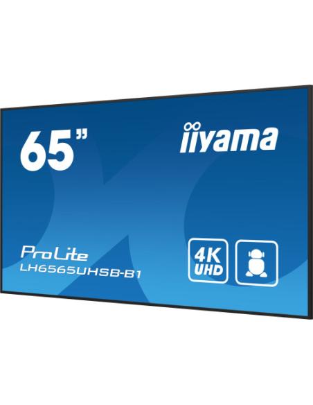 MONITOR IIYAMA 65" , UHD IPS PANEL, HAZE 1%, 800CD/M, HORIZ Y VERT, SIGNAL FAILOVER, MM 2X 10W, HDMI 2X, DP, USB 2.0 X2, WIFI, L