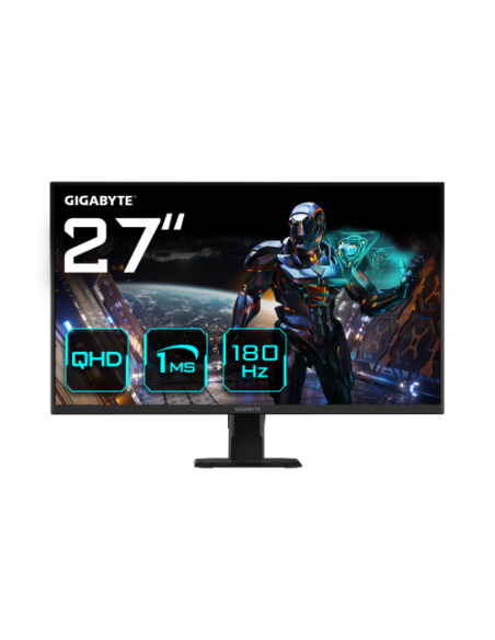 GIGABYTE GS27QA 27" Monitor de Juego QHD - 2560 x 1440 (QHD), 180Hz, 1ms, 300 cd/m2, FreeSync, HDR Ready, HDMI 2.0, Displayport 