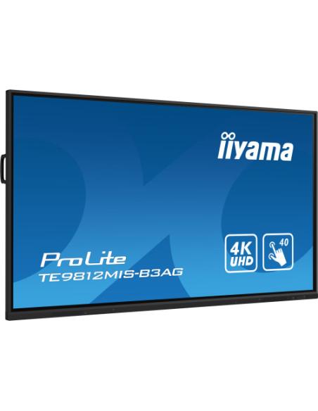 MONITOR INTERACTIVO TACTIL IIYAMA 98" PROLITE (TE9812MIS-B3AG) / RAM 8GB ROM 64GB / TIEMPO OPERACION 24/7 IPS LED 3840X2160 4K U