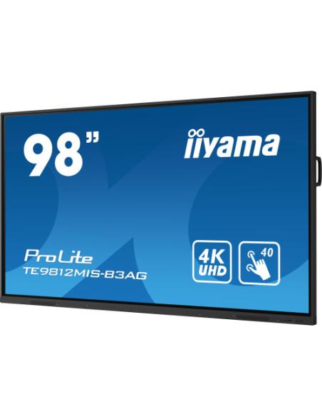 MONITOR INTERACTIVO TACTIL IIYAMA 98" PROLITE (TE9812MIS-B3AG) / RAM 8GB ROM 64GB / TIEMPO OPERACION 24/7 IPS LED 3840X2160 4K U