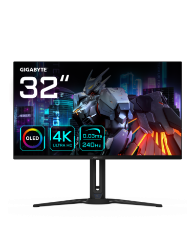 AORUS FO32U2 pantalla para PC 80 cm (31.5") 3840 x 2160 Pixeles 4K Ultra HD OLED Negro