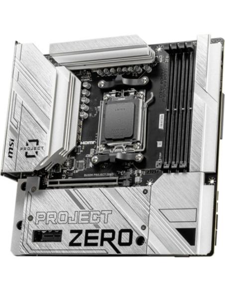 PLACA MSI B650M PROJECT ZERO,BTF,AMD,AM5,B650,4DDR5,256GB,HDMI+DP,4SATA3/6G+2M.2,9USB3.2,2.5GB+WIFI6E+BT5.3,MATX