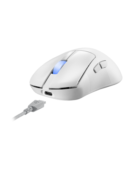 ASUS ROG Keris II Ace Wireless AimPoint White ratón mano derecha RF Wireless + Bluetooth + USB Type-A Óptico 42000 DPI