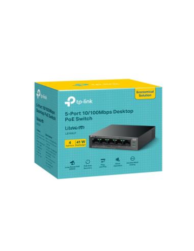 TP-Link LiteWave LS105P No administrado Fast Ethernet (10/100) Energía sobre Ethernet (PoE) Negro