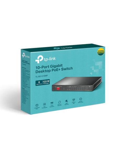 TP-Link TL-SG1210MP switch No administrado Gigabit Ethernet (10/100/1000) Energía sobre Ethernet (PoE) Negro