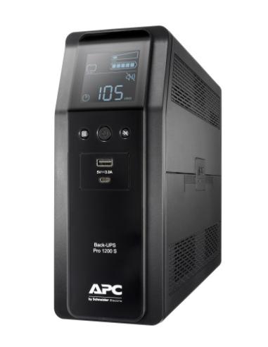 APC BACK UPS PRO BR 1200VA sistema de alimentación ininterrumpida (UPS) Línea interactiva 1,2 kVA 720 W 8 salidas AC