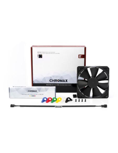 NOCTUA VENTILADOR CAJA NF-F12-PWM CH.BK.S, NF-F12 PWM CHROMAX.BLACK.SWAP, 120MM, 120X120X25MM, 12V, 1500RPM/300RPM, 22,4 DB(A), 
