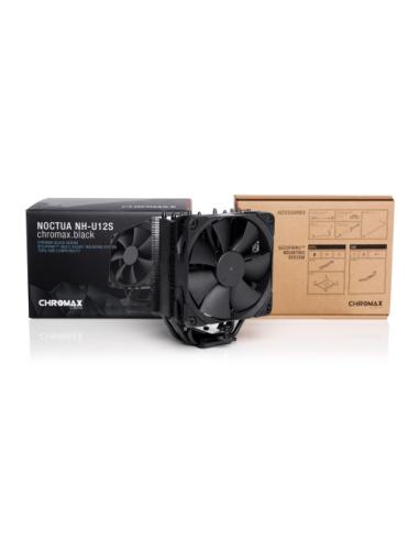 NOCTUA COOLER CPU NH-U12S CHROMAX.BLACK, 5 HEATPIPES TOWER, 1X NF-F12, INTEL LGA1851, LGA1700, LGA1200, LGA1151, AMD AM5, AM4
