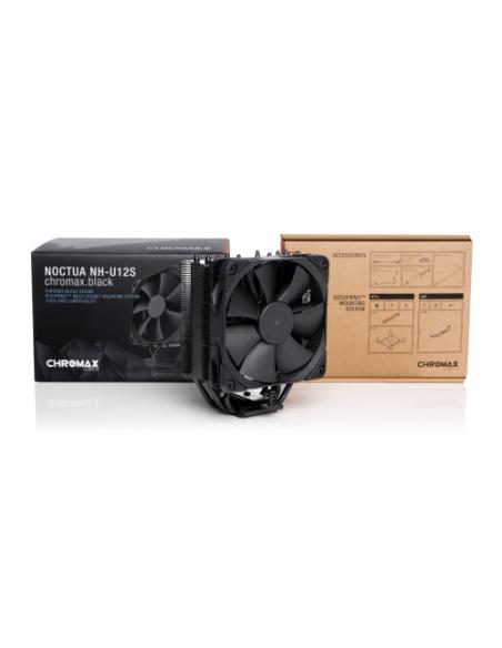 NOCTUA COOLER CPU NH-U12S CHROMAX.BLACK, 5 HEATPIPES TOWER, 1X NF-F12, INTEL LGA1851, LGA1700, LGA1200, LGA1151, AMD AM5, AM4