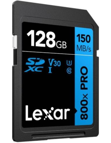 LEXAR 128GB PROFESSIONAL 800X PRO SDXC UHS-I CARDS, UP TO 150MB/S READ 45MB/S WRITE C10 V30 U3